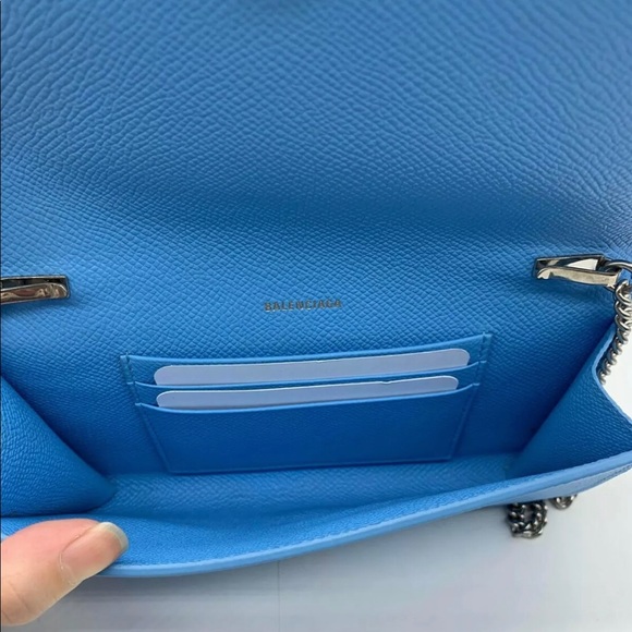 BALENCIAGA Blue VILLE PHONE Wallet on Chain - Picture 6 of 8